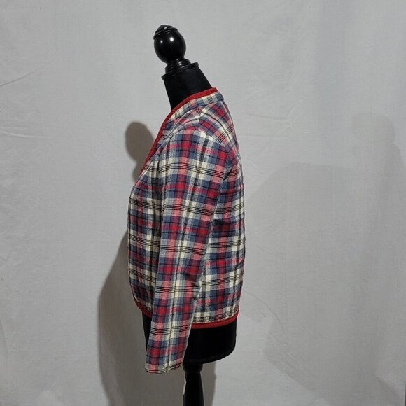 Niki jacket vintage plaid quilted cotton flannel 70s coat cabincore camp outdoor - Picture 4 of 14